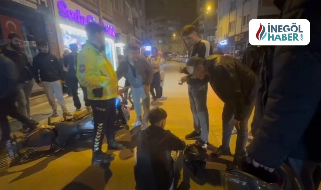 Bursa İnegöl'de polis kontrolünden kaçmaya çalışan ehliyetsiz motosiklet sürücüsü, kovalamaca